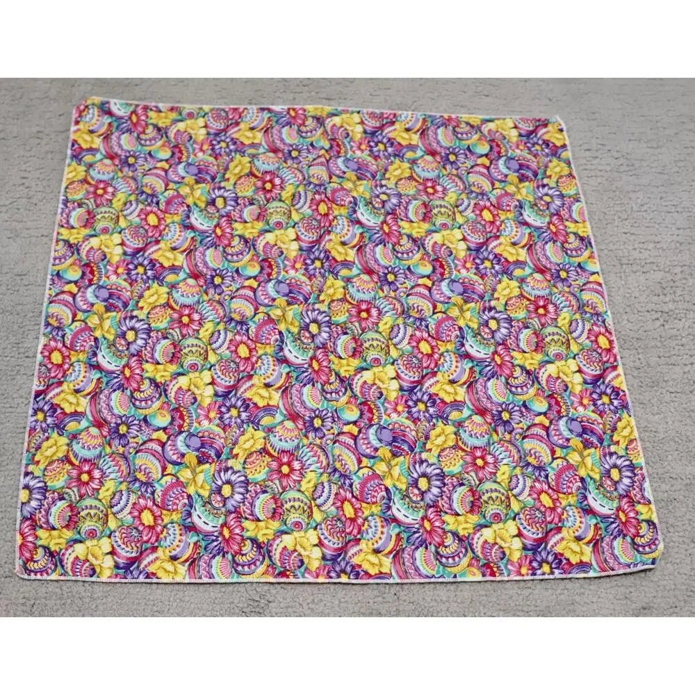 Colorful Floral Easter Egg Cloth Napkins 14x14 Spring Table Decor Set of 9